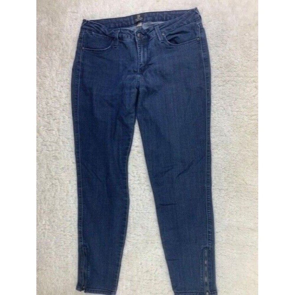 Just Black Size 29 Womens Jeans Stretch Mid Rise Skinny Zip Ankle Dark Wash
